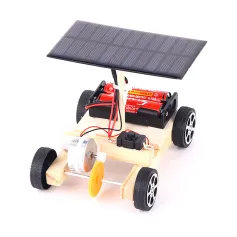 Wooden Solar Electric Vehicle Model Assembly Kit DIY Children's Science Experiment Education Puzzle Toy Student Technology Small Production
