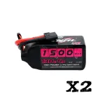 2PCS CNHL Black Series V2.0 4S 14.8V 1500mAh 130C LiPo Battery XT60 Plug for 150-220mm 4 Inch RC Drone FPV Racing