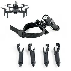 Spring Heightened Extended Landing Gear Gimbal Skid Shock Absorber Leg Tripod with Night Fill LED Light Flashlight for Hubsan ACE PRO / ACE SE RC Drone Quadcopter