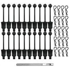 20PCS RC Car Body Clip Rubber Retainer Shell Fixed Buckle Lock Hole Punch for 1/12 1/14 1/16 Vehicles Models Spare Universal Accessories