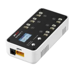 VIFLY WhoopStor 3 V3 40W 1.3A*6 6 porte DC 1S Lipo Caricabatterie Scaricatore con funzione di archiviazione Schermo LED Supporto 4.2V 4.35V LIHV BT2.0 PH2.0 Spina