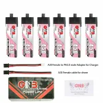 6Pcs Gaoneng 3.8V 450mAh 80C 1S LiHV Battery A30 Plug With Adapter Cable for Emax Tinyhawk S BetaFPV Beta75X