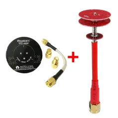 Realacc RHCP Pogoda Anten + TFP-Mini Üçlü Besleme Yaması 45mm Siyah 5.8G FPV Anten FPV RC Drone İçin