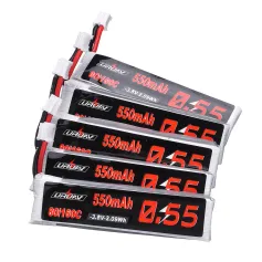 5Pcs URUAV 3.8V 550mAh 80C/160C 1S HV 4.35V PH2.0 Plug Lipo Battery for EMAX Tinyhawk III GEPRC TinyGO 4K FPV Indoor Whoop Emax Tinyhawk Kingkong/LDARC TINY