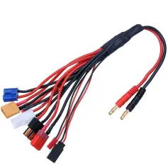 9 in 1 Multifunctional Charger 4.0mm Banana Adapter Connector Plug T Tamiya Futaba TRX' XT60 EC3 JST Wire