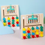 Montessori Cognitive Learning Toy for Kids Wooden Color Shape Toy Early Brain Stimulation Logical Enlightenment Hand-eye Coordination Thinking Educational Toy