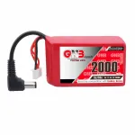 Gaoneng GNB 11.1V 2000mAh 5/10C 3S LiPo Battery DC5.5 Plug for Fatshark DJI FPV Goggles