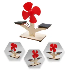 Wooden Solar Power Fan Model Assembly Kit DIY Children's Science Experiment Education Puzzle Toy Student Technology Small Production