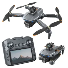 FUNSKY B8S GPS 5G WiFi FPV con schermo LCD da 5,9 pollici, controller, doppia telecamera HD 720P, servo, giunto cardanico, evitamento ostacoli a 360°, drone RC pieghevole senza spazzole, quadricottero RT