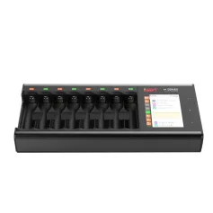 Carregador rápido de bateria ISDT N8 18W 1,5A com 8 compartimentos LCD AA/AAA para bateria LiIon LiHv Life NiMH Nicd Nizn