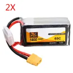 2 PCS ZOP Power 14.8V 1800mAh 65C 4S Lipo Battery XT60 Plug