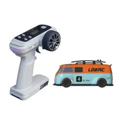 LDARC V64 1/64 2.4G RWD RC Carro Mini Drift Plano On-Road Luzes LED Chassi LC01 Micro Van Veículos Modelos Controle Remoto Totalmente Proporcional Brinquedos de Corrida 80 Minutos de Tempo de Jogo