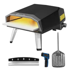[US Direct] ECOWELL EPO120 Pizza Oven Outdoor Stove 12\Outside Stone/Peel, Infrared Thermometer and Portable Waterproof Cover Pizza Oven