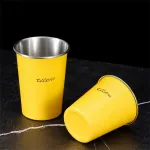 Xiaomi 2PCS 350ml Stainless Steel Tumbler Mini Portable Whiskey Cups Office and Gym Mugs Eco-Friendly Water Bottle for Home Office Outdoor Camping