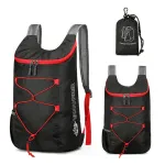 IPRee Multifunctional Outdoor Folding Backpack High Density Lightweight Waterproof Nylon Fabric Sports Bag for Camping Hiking Travel
