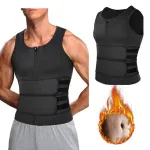Men Body Shaper Sweat Suit Double Belt Waist Trainer Abdomen Slimming Sweat Vest Fat Burner Shapewear Tank Tops Fitness Belt