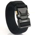 TUSHI 120cm Metal Rotating Buckle Tactical Belt Nylon Wistand Inserting Buckle Casual Military Fan for Men Women