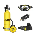 DIDEEP X4000Pro 1L Scuba Diving Tank Snorkel Equipment Leisure Outdoor Swimming Spare Oxygen Portable Capacity Use 10-20 Minute with Adapter Diving Goggles Strap Bag
