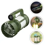 IPRee All-in One Portable Solar Powered Handheld Flashlight Mini Fan Camping Lantern Type-C Charging Built In Battery Travel Camping Tent Light LED Torch