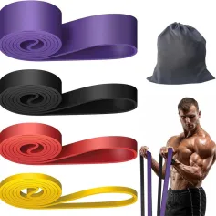 KALOAD 4Pack Heavy Duty Latex Resistance Band Exercise Elastic Band Set For Sport Strength Pull Up Assist Band Workout Pilates Fitness Equipment