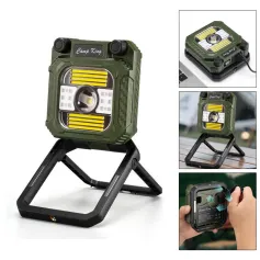 IPRee rankinis švaistiklis įkraunamas mini žibintuvėlis daugiafunkcinis LED lauko bepakopis pritemdymo stovyklavimo žibintai Ištraukiamas stovas Avarinė lemputė