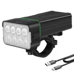 BIKIGHT 8 LED Bike Headlight 900Lm Brightness Dual Distance Beams 4000mAh Battery USB Rechargeable IPX6 Waterproof Rotatable Flashlight for Cycling Camping Fishing