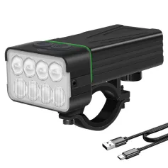 BIKIGHT 8 LED Bike Headlight 900Lm Brightness Dual Distance Beams 4000mAh Battery USB Rechargeable IPX6 Waterproof Rotatable Flashlight for Cycling Camping Fishing