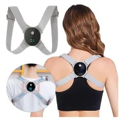 Intelligent induction vibration Back Support Adjustable Non-slip Posture Spinal Correction with LCD Display for Adults Children