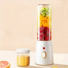 Electric Juicer Cup with 2 Cups Portable Juicer Mixer 10 Blade Usb Charge Fresh Fruit Juice Personal Blender Smoothie For Travel