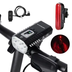 Farol de bicicleta Astrolux BL06 com 3+3 LEDs, 2000LM, feixe de luz dupla, 10000mAh, carregador portátil para celular, luz para bicicleta, recarregável por USB, lanterna de LED para guidão de bicicleta elétrica, scooter elétrica, MTB, bicicleta