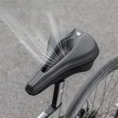WEST BIKNIG Thickened Sponge High Elasticity Bike Seat Cushion PU Leather Soft Waterproof Hook Loop Fastening Bicycle Saddle Cover