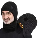 XANES Winter Bike Knitted Hat Outdoor Plush Warmth Cap Peaked Earmuff Fashion Casual Faux Fur Lined Bomber Hats Cycling Ear Protection
