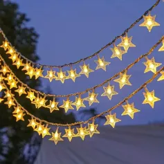 IPRee 7/12M lauko saulės lemputės 50/100LED žvaigždžių styginių lemputės 8 režimų vandeniui atspari saulės pasakų lempa sodo vestuvių vakarėlio dekoravimui