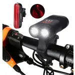 3000LM Double LED Rechargeable Bicycle Head Light Bike Type-C Lamp+Rotating Mount Headlamp