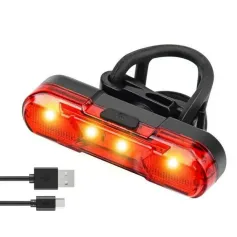 Bike Rear Light USB Rechargeable Bicycle Tail Light For Cycling Helmet Backpack Safety Warning TailLight