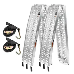 Sefzone Aluminum Loading Ramps 1500lbs Capacity 12\ W X 90\, Heavy-Duty Fold Motorcycle Truck ATV Trailer Lawnmower Car Ramps Arch