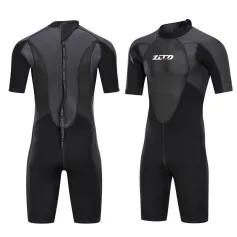 ZCCO 3mm Warm Wetsuit Neoprene Elastic Surfing Snorkeling Short Sleeves Diving Suit for Spearfishing Snorkeling Surfing Canoeing