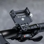 WEST BIKING Bike Holder Aluminum Alloy 180° Adjustable Shockproof Anti-fall Handlebar Holder Suit for 55-100mm Cell Phones for Motorcycle Bicycle Scooter