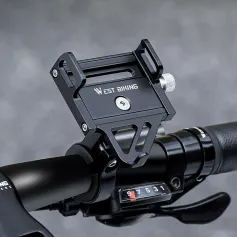WEST BIKING Bike Holder Aluminum Alloy 180° Adjustable Shockproof Anti-fall Handlebar Holder Suit for 55-100mm Cell Phones for Motorcycle Bicycle Scooter