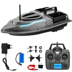 500m Signal Reception Smart Electric RC Fishing Boats 5200mAh Max Battery GPS Intelligent System 40 Memory Fixed Points Auto Return LCD Power Display Light Control Outdoor Bait Delivery Boat Fishing Boat