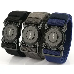 TUSHI 2023 Hot Sell Men Belt 125cm*3.8cm Elastic Polyester Waistband New Design Metal Quick Release Buckle Tactical Girdle