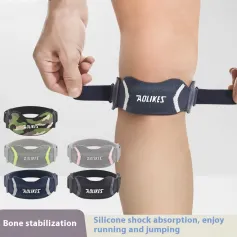 AOLIKES 1PCS Sports Patella Strap Knee Brace Support Silicone Soft Muscle Strength for Arthritis Running Basketball Hiking, Soccer