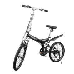 [USA Direct] IDEAPLAY P11 6-Speed 20 Inch Wheels Mountain Bike Steel Frame V-Brakes Payload 75KG Adult Folding Bicycle