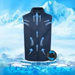 TENGOO Air Conditioning Hooded Vest Three Wind Speeds Heatproof Cooling Clothing USB Charging Sun Protection Continuous Cooling Jacket with Two Fans for Summer High Temperature Outdoor Work
