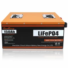 [US Direct] Cloudenergy 24V 150Ah LiFePO4 Battery 3840Wh 2560W Built-in 100A BMS 6000+ cycles 10 Years Service Life with Class A LiFePO4 Cells Perfect for Motorhome, Camper, Energy Storage, Van, Off-grid CL24-150