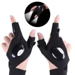 ZANLURE LED Flashlight Fishing Half Finger Gloves for Outdoor Night Cycling Camping Hiking Sports Gloves with Lamp Lighting