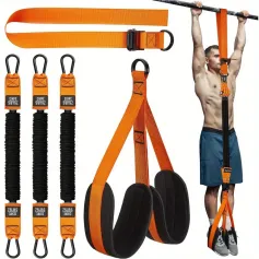 225lbs Resistance Band Adjustable Weight Size Pull Up Assistance Bands with Fabric Foot Knee Rests for Pull-Up Assistance