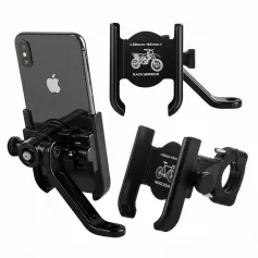 XANES 50-95mm Aluminum Alloy Bicycle Phone Holder 360° Rotatable Adjustable Extremely Firm Grip Mobile Handlebar Bracket for MTB Motorcycle Electric Vehicle