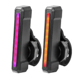 BIKIGHT 10-50LM 1PCS RGB LED Bicycle Smart Sensor Brake Taillight Type-C Charging Waterproof Warning Bike Rear Light for Night Cycling Safety
