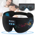 KALOAD 3D Design de copo contornado Eye Yoga Máscara Música Tocar fones de ouvido confortáveis para dormir com alto-falante HD embutido Máscara para sono rápido